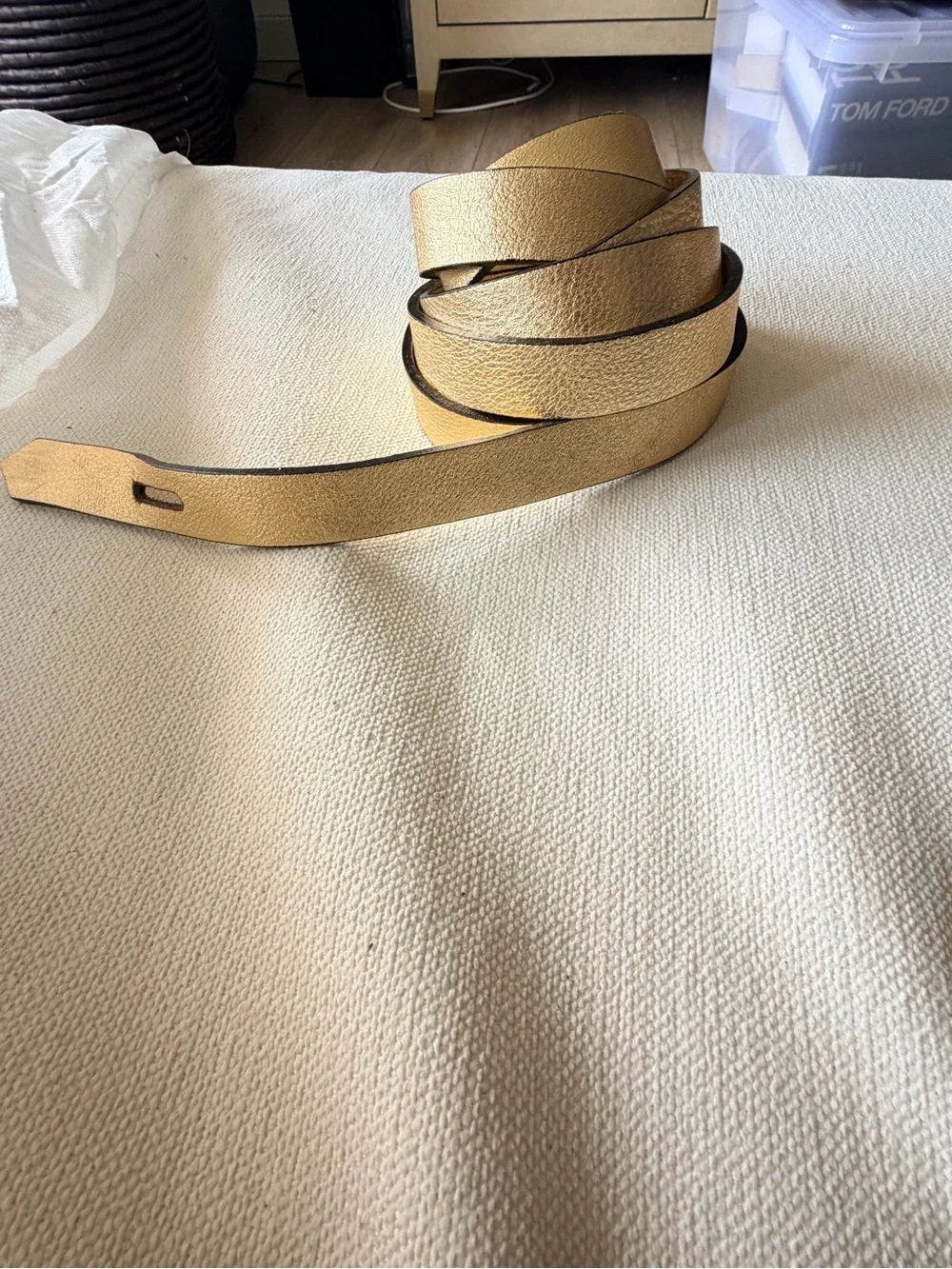 Jazmin Chebar -Metallic Gold Wrap Belt for Women - Slim Leather Waist Accent